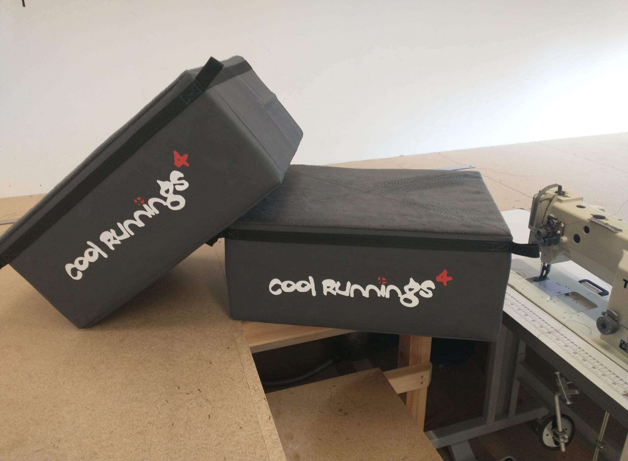 Personalised Fenders Custom canvas fender covers inside the River Canvas sewing workshop in Henley